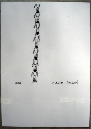 Collezione 1995 - 1999, Gabriele Picco
Verso l’alto (video), 1998
biro nera su carta, plastificata
21 × 30 cm