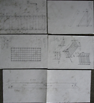 Collezione 1995 - 1999, Mona Hatoum
Progetto per Quarters, 1996
5 fogli A4 + fotografie montate in cornice 80 x 80 cm