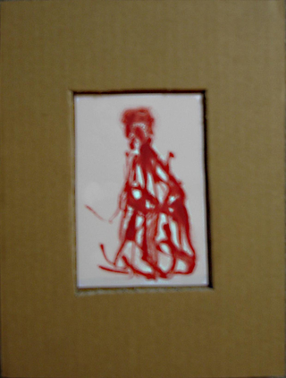 Collezione 1993 - 1995, Alessandro Pessoli
Ragno rosso (da una serie di 6 disegni originali), 1994
china su cartoncino montato dall’artista in cornice di cartone 6/6
8 × 12 cm, cornice 24 × 18 cm