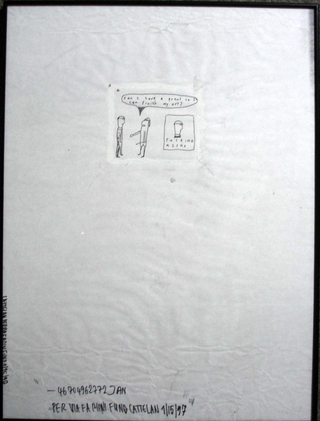 Collezione 1995 - 1999, Maurizio Cattelan
Per Viafarini Fund, 1997
penna su carta
40 × 30 cm