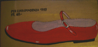 Collezione 1995 - 1999, Ivana Falconi
Mezzanotte: Per corrispondenza Fr. 69, 1999
acrilico su tela
30 × 15 cm