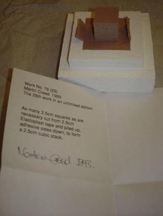 Collezione 1993 - 1995, Martin Creed
Work n. 78 (25), 1993
cubo di cerotto
2,5 × 2,5 × 2,5 cm