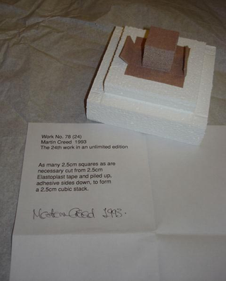 Collezione 1993 - 1995, Martin Creed
Work n. 78 (24), 1993
cubo di cerotto
2,5 × 2,5 × 2,5 cm