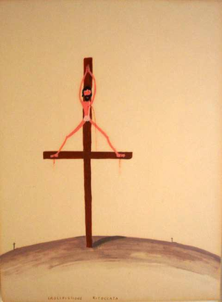 Collezione 1995 - 1999, Gabriele Picco
Crocifissione ritoccata, 1998
acrilico su carta di alluminio
43 × 33 cm