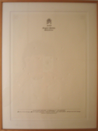 Collezione 1993 - 1995, Alberto Garutti
Senza titolo (Palace Hotel Bologna), 1995
carta da lettere forata
29,5 × 21 cm