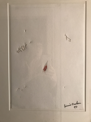 Collezione 1995 - 1999, Jimmie Durham
Senza titolo (Lucio Fontana), 1997
carta perforata, matita colorata
41,5 × 29,5 cm