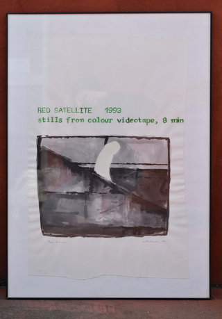 Collezione 1985 - 1992, Miltos Manetas
Red satellite, 1992
olio su carta, stills from colour videotape 8 min
50 × 70 cm