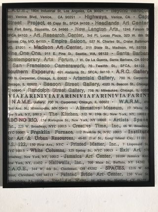 Collezione 1985 - 1992, Artway of Thinking 
Manifesto per Viafarini, 1991
stampa su acetato
45 × 55 cm