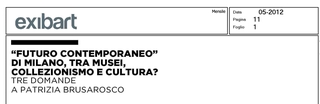 Intervista a Patrizia Brusarosco su Exibart, maggio 2012