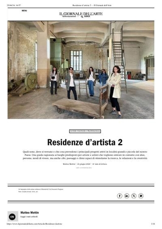 Article by Matteo Mottin for Il Giornale dell'Arte (2024)